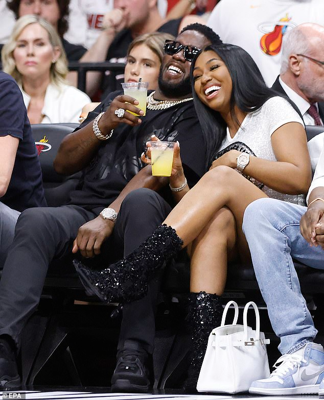 Diddy watches the NBA Eastern Conference finals from courtside with his ...